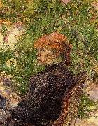 Henri de toulouse-lautrec Red Haired Woman Sitting in Conservatory France oil painting artist